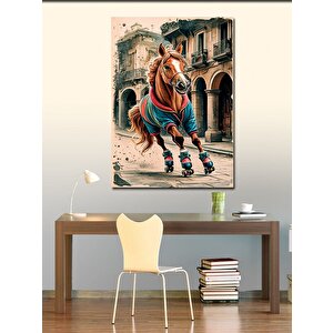 Kanvas Tablo Paten Yapan Eşofmanlı At 50x70 cm