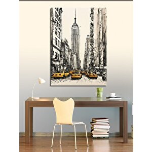 Kanvas Tablo Şehir Ve Taksiler 50x70 cm