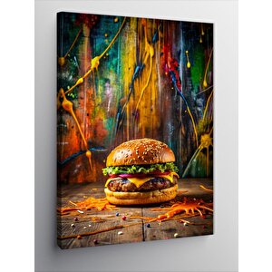 Kanvas Tablo Hamburger 100x140 cm
