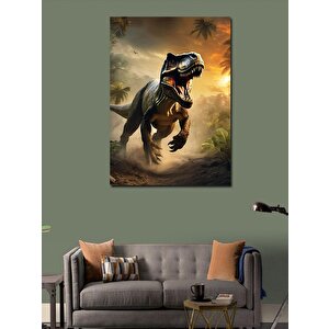 Kanvas Tablo Koşan Dinozor 50x70 cm