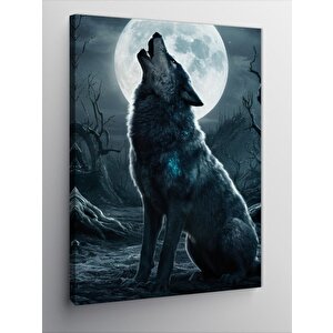Kanvas Tablo Dolunay Ve Kurt 70x100 cm