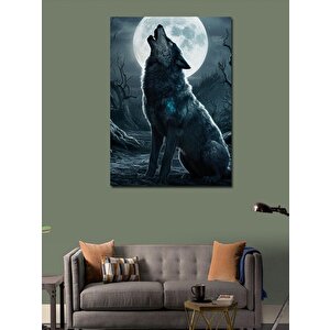 Kanvas Tablo Dolunay Ve Kurt 70x100 cm