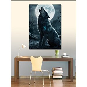 Kanvas Tablo Dolunay Ve Kurt 100x140 cm