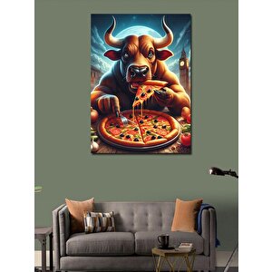Kanvas Tablo Pizza Yiyen Baba 100x140 cm