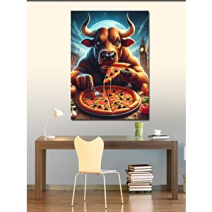 Kanvas Tablo Pizza Yiyen Baba 100x140 cm