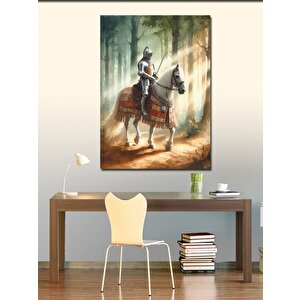 Kanvas Tablo Beyaz Atlı Şövalye Home 70x100 cm
