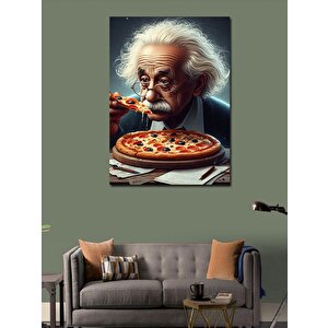 Kanvas Tablo Pizza Yiyen Albert Einstein 70x100 cm