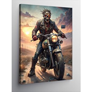 Kanvas Tablo Motorcu Zombi 50x70 cm