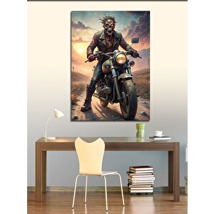 Kanvas Tablo Motorcu Zombi 50x70 cm