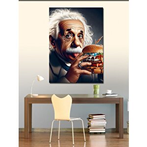 Kanvas Tablo Albert Einstein Hamburger Pop Art 50x70 cm