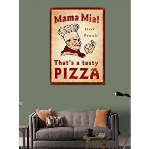 Kanvas Tablo Sıcak Ve Taze Pizza Afişi 100x140 cm