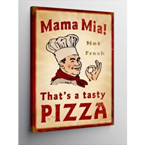 Kanvas Tablo Sıcak Ve Taze Pizza Afişi 70x100 cm