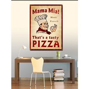 Kanvas Tablo Sıcak Ve Taze Pizza Afişi 70x100 cm