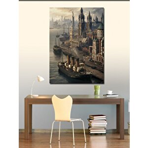 Kanvas Tablo Orta Çağ'da Buharlı Gemi 50x70 cm