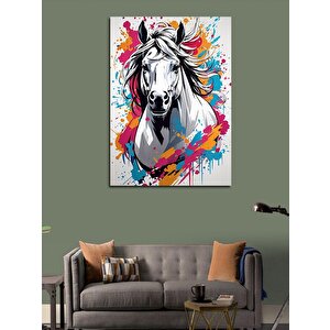 Kanvas Tablo Beyaz At Tulpar 70x100 cm