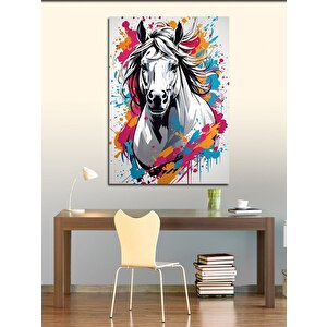 Kanvas Tablo Beyaz At Tulpar 70x100 cm