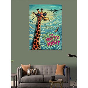 Kanvas Tablo Kafam Çok Yüksek Zürafa 70x100 cm
