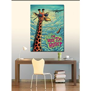 Kanvas Tablo Kafam Çok Yüksek Zürafa 70x100 cm