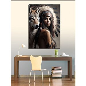 Kanvas Tablo Kızıldereli Kız Ve Kurt 70x100 cm