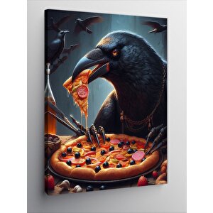 Kanvas Tablo Pizza Yiyen Karga