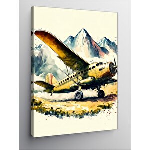 Kanvas Tablo Tek Kanatlı Tek Motorlu Yolcu Uçak 50x70 cm