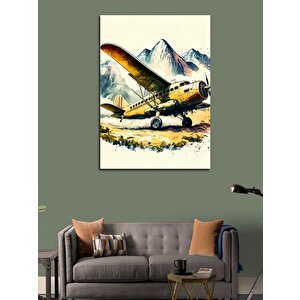 Kanvas Tablo Tek Kanatlı Tek Motorlu Yolcu Uçak 50x70 cm