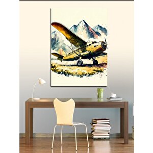 Kanvas Tablo Tek Kanatlı Tek Motorlu Yolcu Uçak 50x70 cm