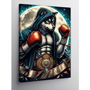 Kanvas Tablo Kaslı Boksör Kurt 50x70 cm