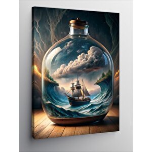 Kanvas Tablo Şişe İçinde Gemi 70x100 cm