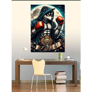 Kanvas Tablo Kaslı Boksör Kurt 70x100 cm