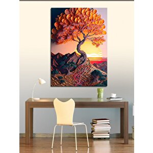 Kanvas Tablo Soyut Ağaç 50x70 cm