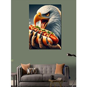 Kanvas Tablo Hotdog Yiyen Kartal 70x100 cm