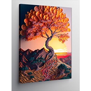 Kanvas Tablo Soyut Ağaç 70x100 cm