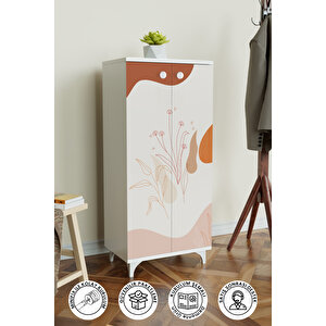 Soft Lines 3 Raflı Çok Amaçlı Dolap Mutfak Salon Banyo Ofis Salon Dolabı Beyaz Beyaz