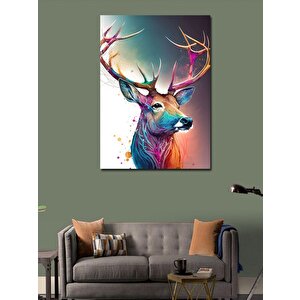 Kanvas Tablo Renkli Geyik 50x70 cm