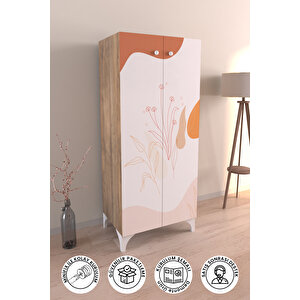 Soft Lines 3 Raflı Çok Amaçlı Dolap Mutfak Salon Banyo Ofis Salon Dolabı Beyaz Atlantik Çam