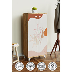 Soft Lines 3 Raflı Çok Amaçlı Dolap Mutfak Salon Banyo Ofis Salon Dolabı Beyaz Atlantik Çam
