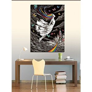 Kanvas Tablo Renkli Hayaller Dünyası Ve Kız 50x70 cm