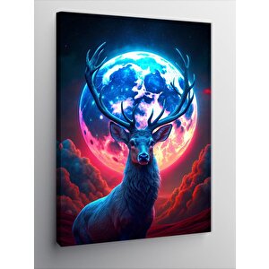 Kanvas Tablo Kanlı Ay Ve Geyik 70x100 cm