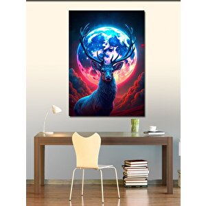 Kanvas Tablo Kanlı Ay Ve Geyik 70x100 cm