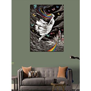 Kanvas Tablo Renkli Hayaller Dünyası Ve Kız 70x100 cm