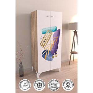 Harmony 3 Raflı Çok Amaçlı Dolap Mutfak Salon Banyo Ofis Salon Dolabı Atlantik Çam