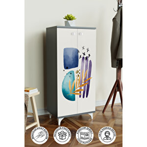 Harmony 3 Raflı Çok Amaçlı Dolap Mutfak Salon Banyo Ofis Salon Dolabı Antrasit