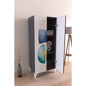 Harmony 3 Raflı Çok Amaçlı Dolap Mutfak Salon Banyo Ofis Salon Dolabı Antrasit