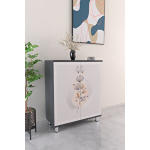 Bouquet 4 Raflı Ayakkabılık Antre Hol Çok Amaçlı Ayakkabı Dolabı Antrasit