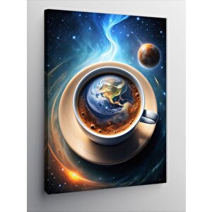 Kanvas Tablo Kahve Ve Dünya 50x70 cm