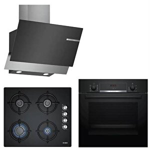BOSCH Hbf534eb3t Pop6c6o10o Dwk65ad60r SİYAH ANKASTRE SET