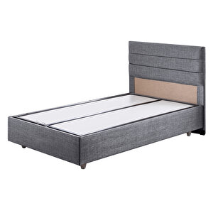 Sofia Tek Kişilik Baza Başlık Comfort Yatak Seti Gri 100x200 cm