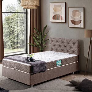 Eylül Tek Kişilik Baza Başlık İkili Set Kahve 100x200 cm