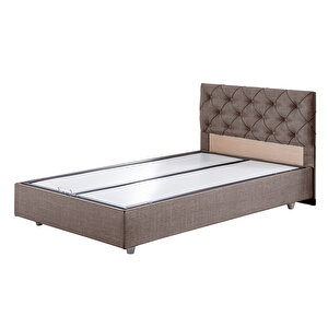 Eylül Tek Kişilik Baza Başlık İkili Set Kahve 100x200 cm